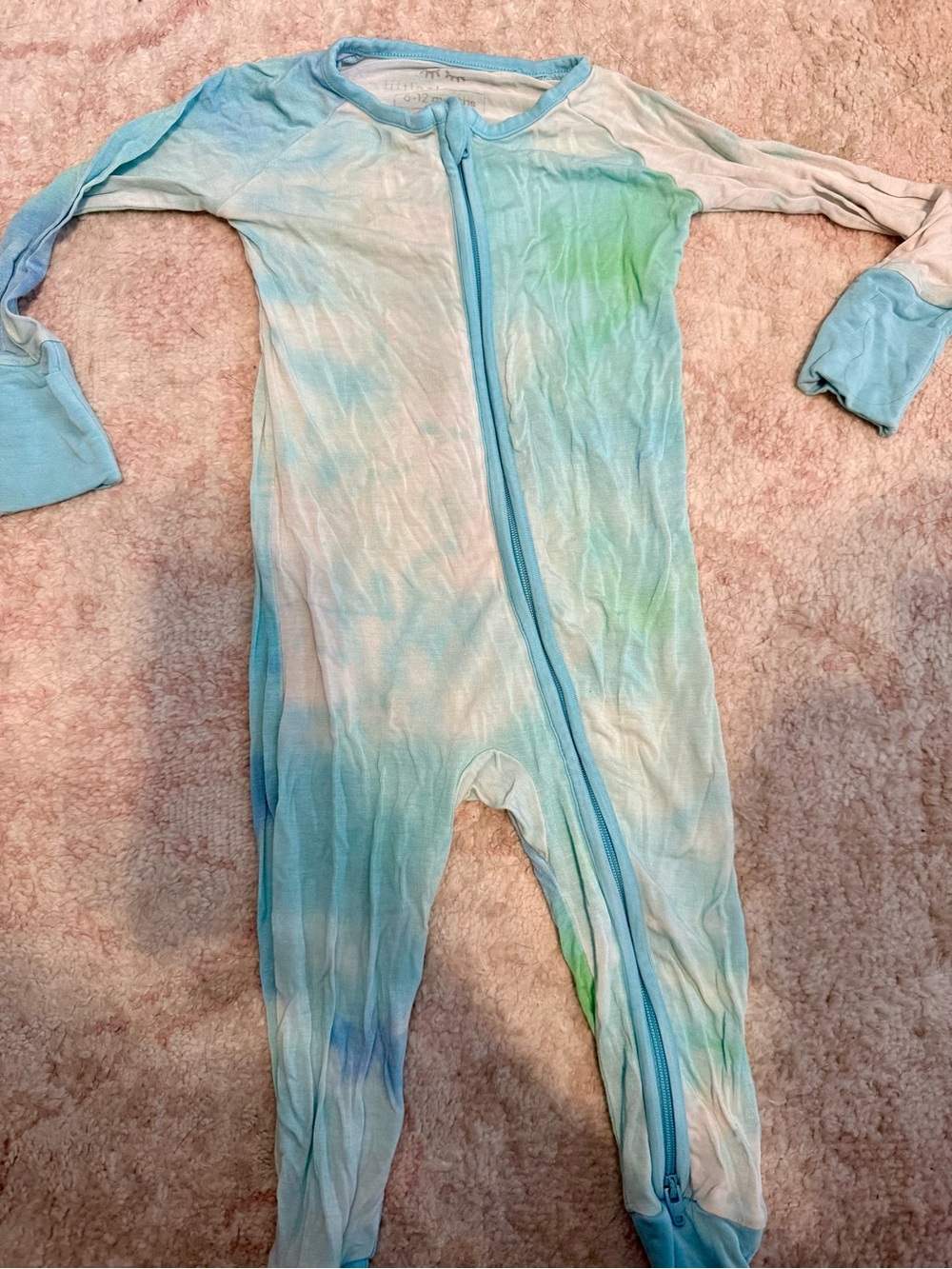 Little Sleepies Tie-Dye Blue & Green zippy